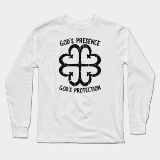 African Adinkra Symbol "God's Protection, God's Presence" Black. Long Sleeve T-Shirt